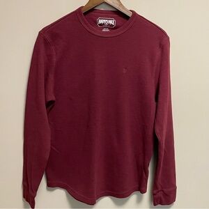 American Eagle Burgundy Waffle Long Sleeve Shirt Men’s Medium